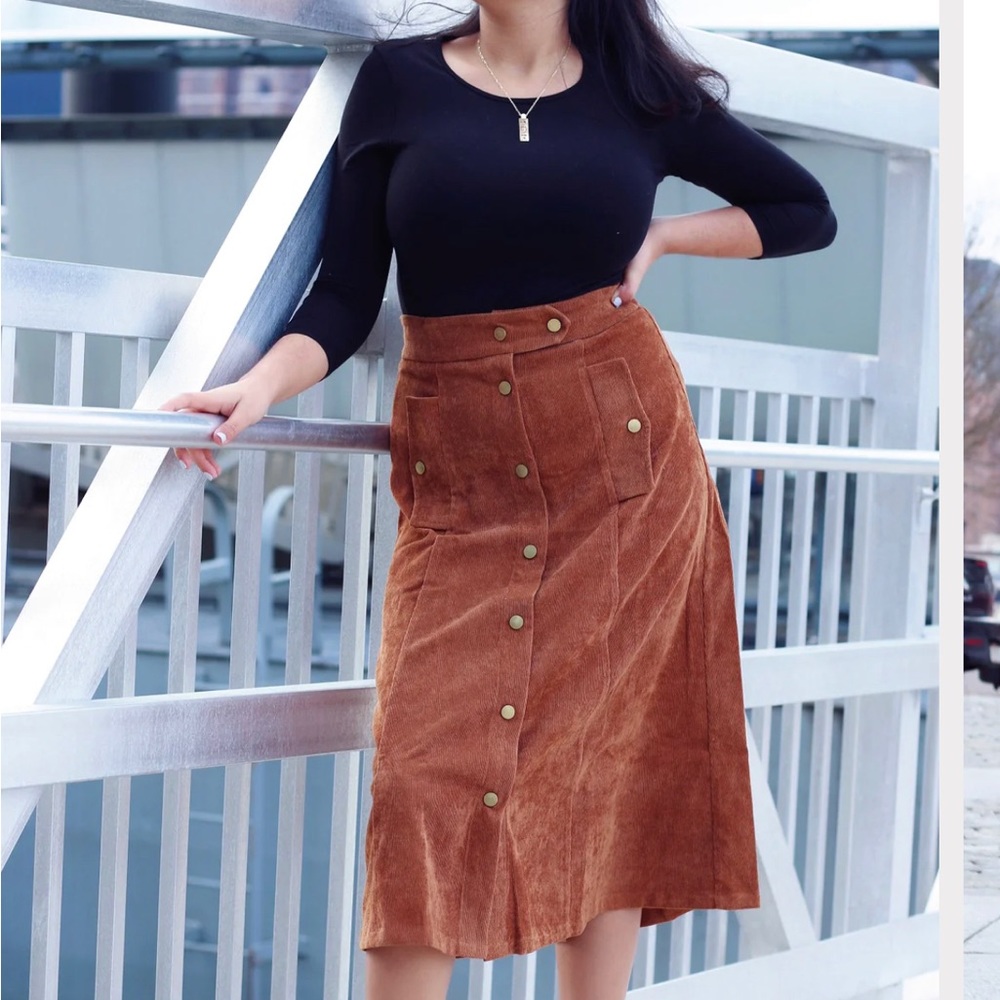 Corduroy Midi Skirt